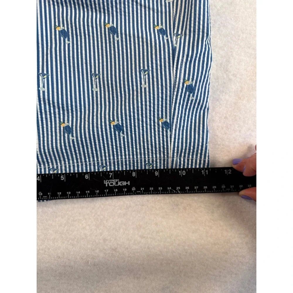 Rainforest Mens Bering Sea‎ Striped Martini Swim Trunks RF02A4237 Blue Small NWT